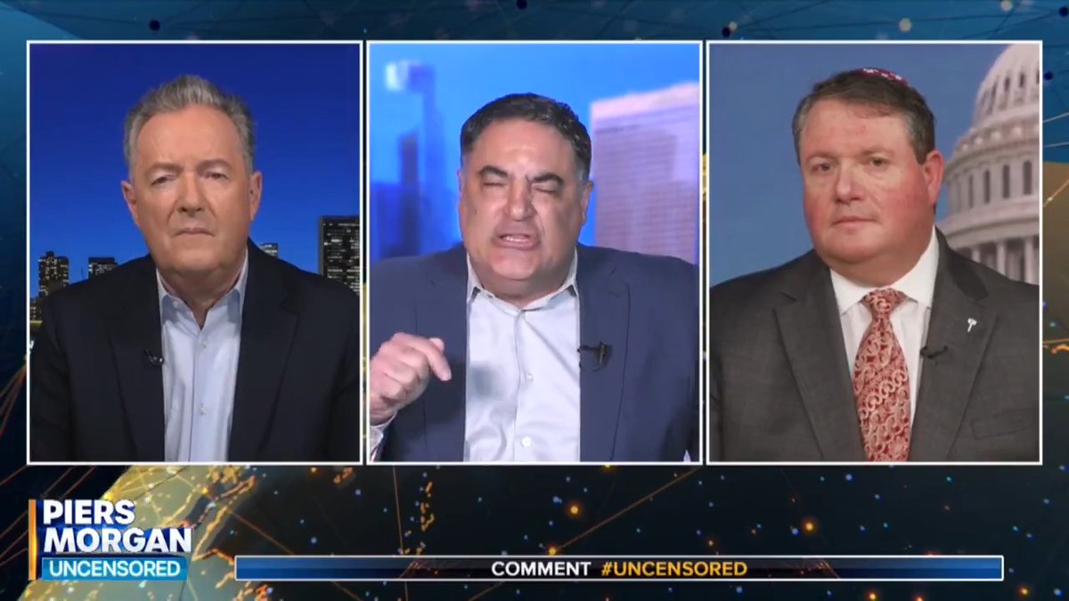 'Why don't you go to the Knesset, brother? Why don't you move to Tel Aviv already?!' Cenk Uygur responds to Rep. Randy Fine calling him an 'invader'. Watch more 👇 📺 Piers Morgan | Congressman Randy Fine | @CenkUygur