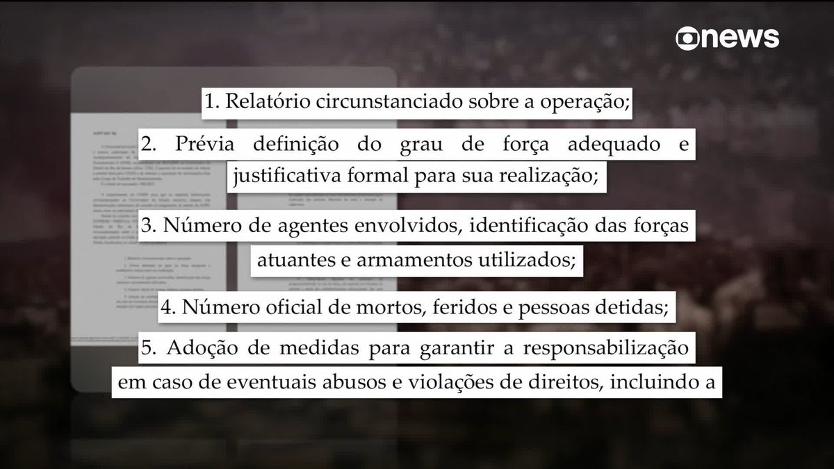 O ministro Alexandre de Moraes, do Supremo Tribunal Federal (STF), cobrou explicações detalhadas do governador do Rio de Janeiro, Cláudio Castro, sobre a operação policial de terça-feira (28). Moraes assumiu temporariamente a relatoria da chamada ADPF das Favelas – o caso estava com Luís Roberto Barroso, que anunciou recentemente sua aposentadoria da Corte. Saiba mais com Karla Lucena. ➡ Assista ao #Edição18: #GloboNews