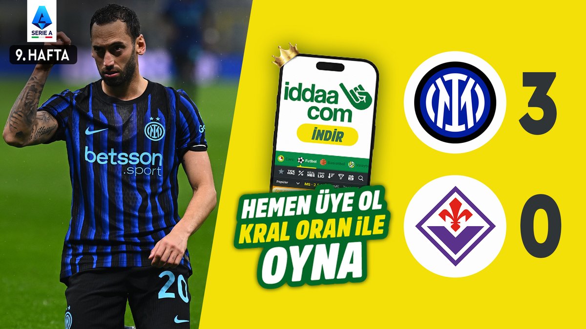 #SerieA'nın 9. haftasında Inter, Fiorentina'yı 3-0 mağlup etti. 🟡 iddaa &amp;