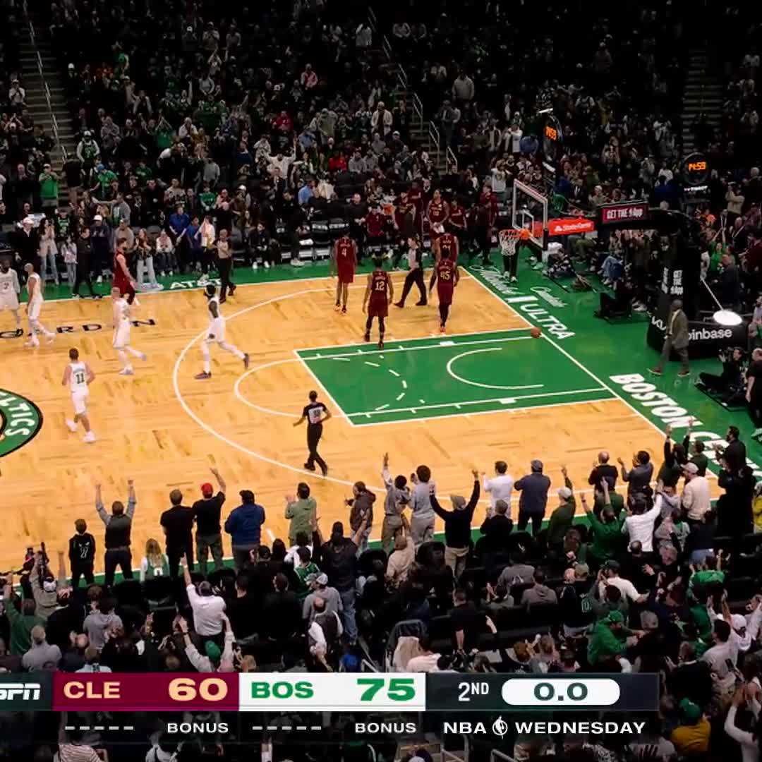 This shot from Jaylen Brown is crazy. 😮‍💨 (via Boston Celtics)