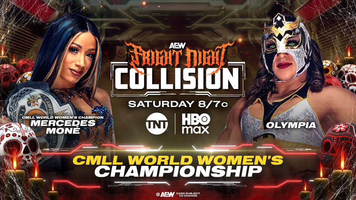 Olympia made her statement last week on #AEWCollision with a major victory, and now she’s coming for Último Moné and the Lucha Libre CMLL World Women’s Championship this Saturday night! Watch #AEWDynamite LIVE on TBS & HBO Max