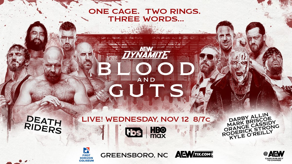 The Conglomeration, @RoderickStrong and @Darby Allin want The Death Riders in BLOOD AND GUTS! Watch #AEWDynamite LIVE on TBS & HBO Max