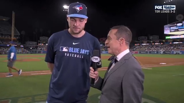 “Safe travels back to Pennsylvania, and I’ll see them on Friday” Trey Yesavage has a message for his parents after tonight’s game. He also told Ken Rosenthal what he told himself going into tonight’s game, and what made him so successful tonight.