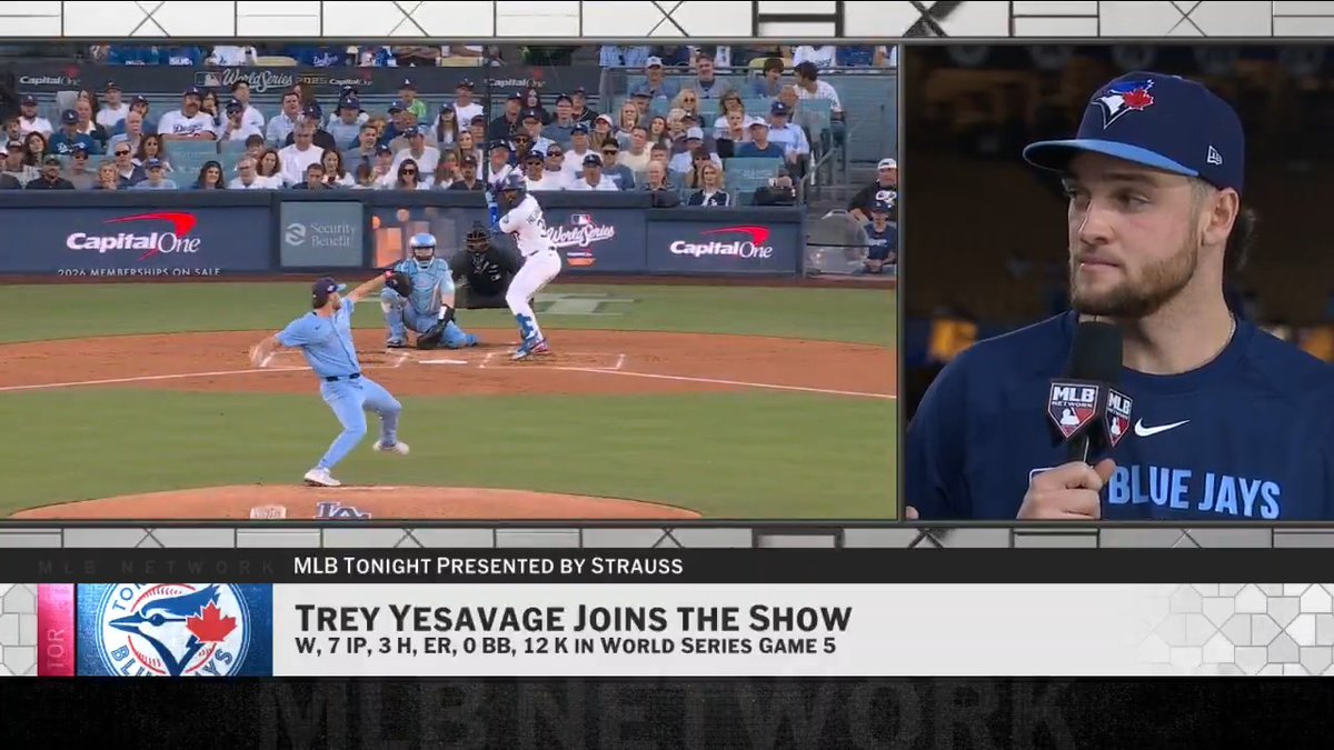 How does Trey Yesavage feel after tying the record for most strikeouts in a #Postseason game in the Wild Card Era? "I was hoping for 13, but that's alright." 😅 Toronto Blue Jays | #WorldSeries