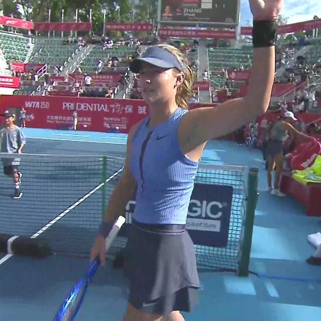 Anna advances 📈 Kalinskaya overcomes Zhang in straight sets to reach the quarterfinal in Hong Kong. #PHKTO2025