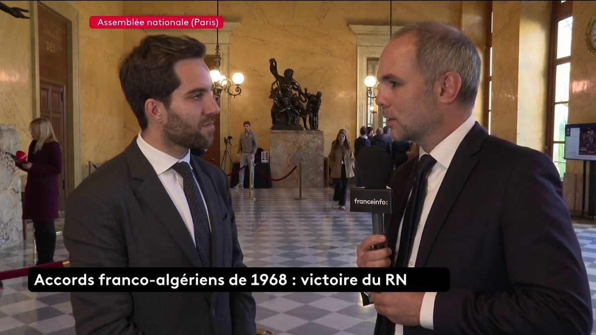 🔴🗣 "Les Algériens ne doivent plus être des étrangers à part, mais des étrangers à part entière, comme n'importe quelle autre nationalité" Thomas Ménagé, député RN, se félicite du vote, à l'Assemblée nationale, d'un texte contre les accords franco-algériens de 1968, voté à une voix près. #canal16