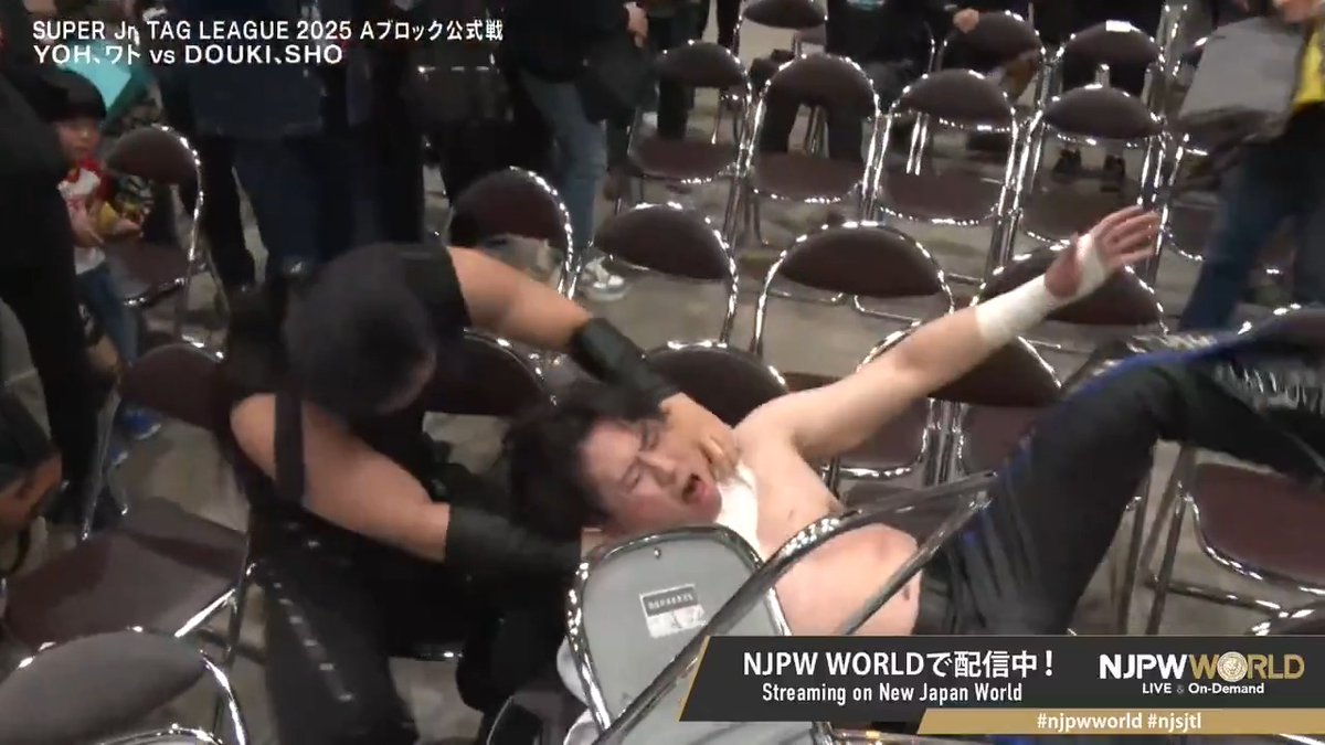 🪽SUPER Jr. TAG LEAGUE 2025🪽福井大会‼️ #njsjtl 2025 Aブロック公式戦‼️ ジュニアタッグの前王者と現王者、Aブロック代表となるのは⁉️ 🆚 YOH & Master Wato(池田市スポーツ親善大使) × DOUKI & SHO #njpwworld で配信中📡 視聴&登録⏩「NJPW WORLD」で検索 #NJPW