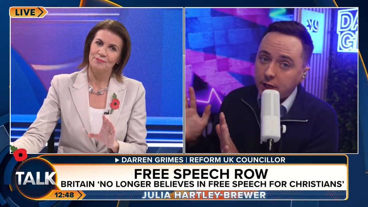 "You can happily take to the streets, chanting Jihad and intifada, but when it comes to a Christian championing their views, that's a faith matter too far." This comes as a man, who was discriminated against, has said Christians in Britain do not enjoy free speech. Julia Hartley-Brewer
