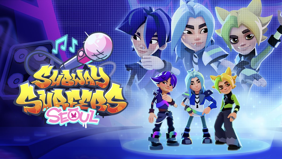 Subway Surfers World Tour is going back to Seoul on November 3rd! 🫰 Introducing, your new favorite boyband, Revive! 🎤 We welcome two new characters: Si Woo and Joo Won, along with two new outfits: Lucky Haeng-un and Joo Won Aegyo, and three new boards: Bias Boom, Charmer and Four-leaf Flux. ✨ This update will run from November 3rd to November 23rd. #subwaysurfers