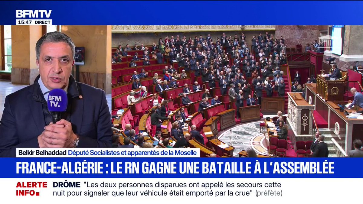 Accords France-Algérie: "C'est un coup extrêmement dur porté à l'amitié franco-algérienne", déplore Belkhir Belhaddad, député Socialistes et apparentés