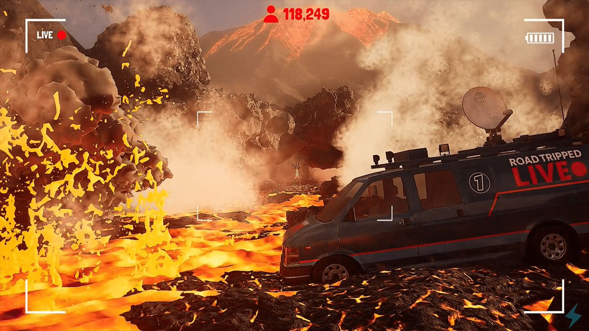 In Road Tripped Live, you hit the roads with the goal of trying to livestream the craziest breaking news to your friends. And as you can see in this reveal trailer, it gets VERY crazy.
