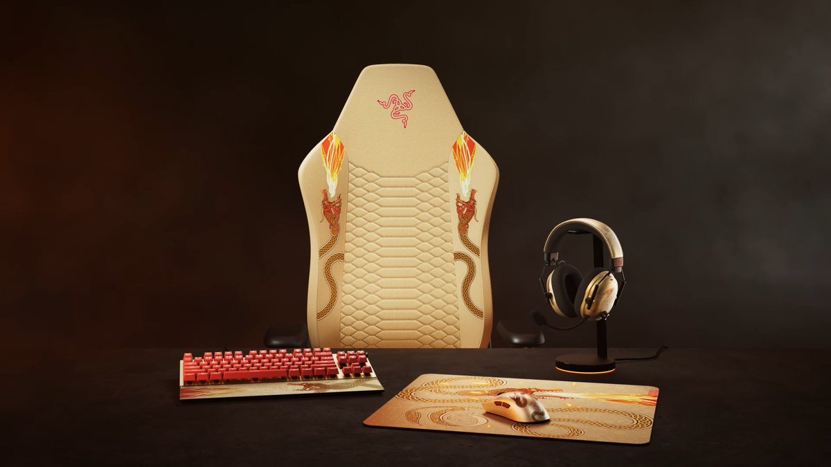 Summon the Dragon Lore—fused with the #1 esports gear trusted by pros: Bring the elusive aura of the legendary skin to your setup with the Razer | Counter-Strike 2 Collection, featuring the Razer Iskur V2 X, Razer BlackShark V3 Pro, Razer Viper V3 Pro, Razer Huntsman V3 Pro TKL, and Razer Gigantus V2 Medium.