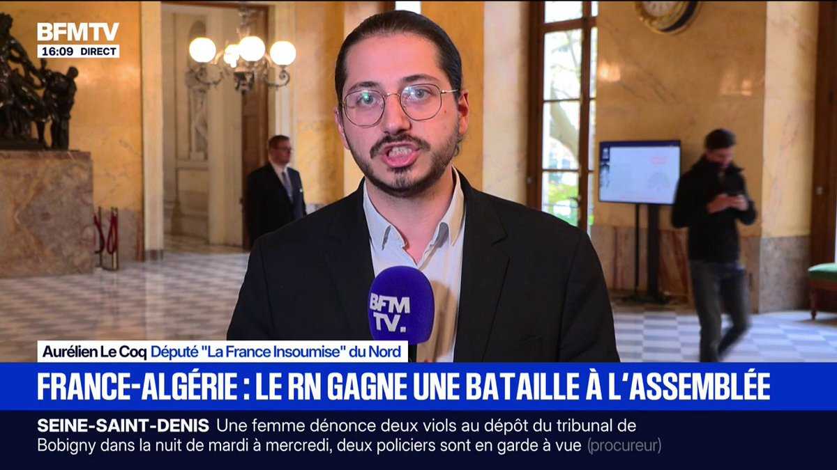 "Aujourd'hui c'est le musée des horreurs racistes", dénonce Aurélien Le Coq (LFI) à propos de la niche parlementaire du Rassemblement national à l'Assemblée
