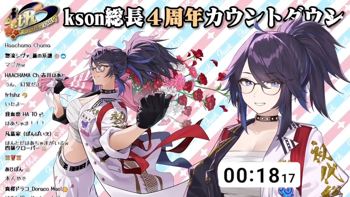 K-son総長の4周年記念配信 泣いた はあちゃま「幻覚だよ」 総長「あんたは来たらあかんよ・・怒られるんちゃうの」