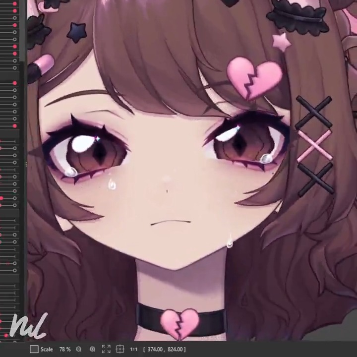 I am having lots of fun with these wiggly parts 🥺💔 #Live2D