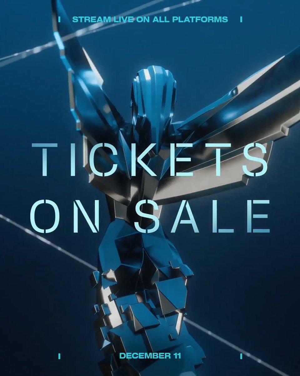 Donโt watch the surprisesโbe in the room. Public tickets are now on sale for @TheGameAwards, Thu Dec 11 at the Peacock Theater. Awards, world premieres, live orchestra & more. Imagine the possibilities. ๐๏ธ On sale now: