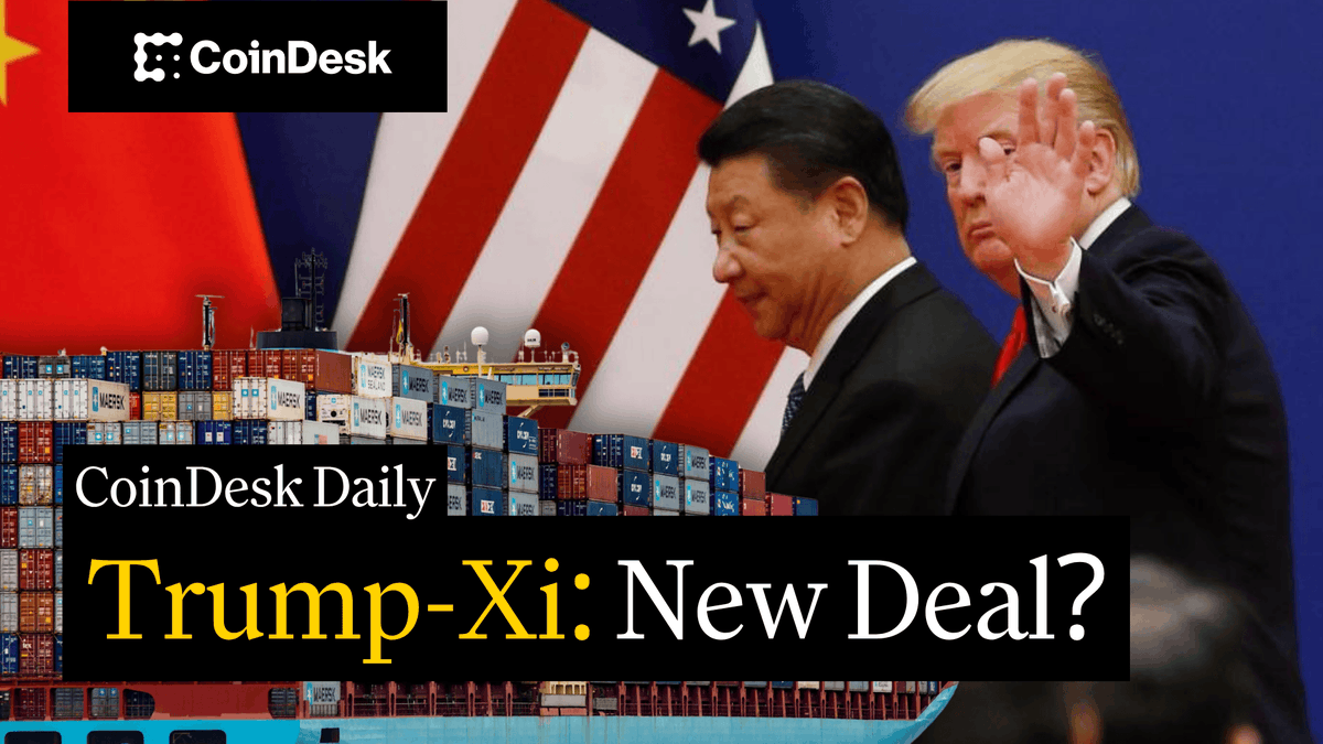 🗞️ U.S. tariffs on China will be lowered to 47% after a meeting between President Trump and President Xi. 🗞️ Fed cut rates by 25bps, but Chair Jerome Powell warned that a December cut is not guaranteed. 🗞️ MasterCard is in late-stage talks to acquire blockchain startup Zero Hash. Jenn 3.0✨ hosts "CoinDesk Daily." Thank you Midnight 👋 for being a sponsor of the CoinDesk Media Network.