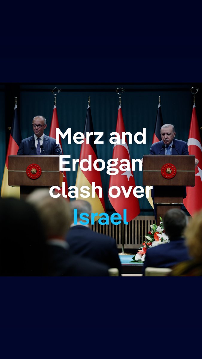 "Is Germany on the wrong side of history when it comes to Israel and Gaza?" German Chancellor Merz and Turkish President Erdogan had a tense exchange during their joint press conference in Ankara.