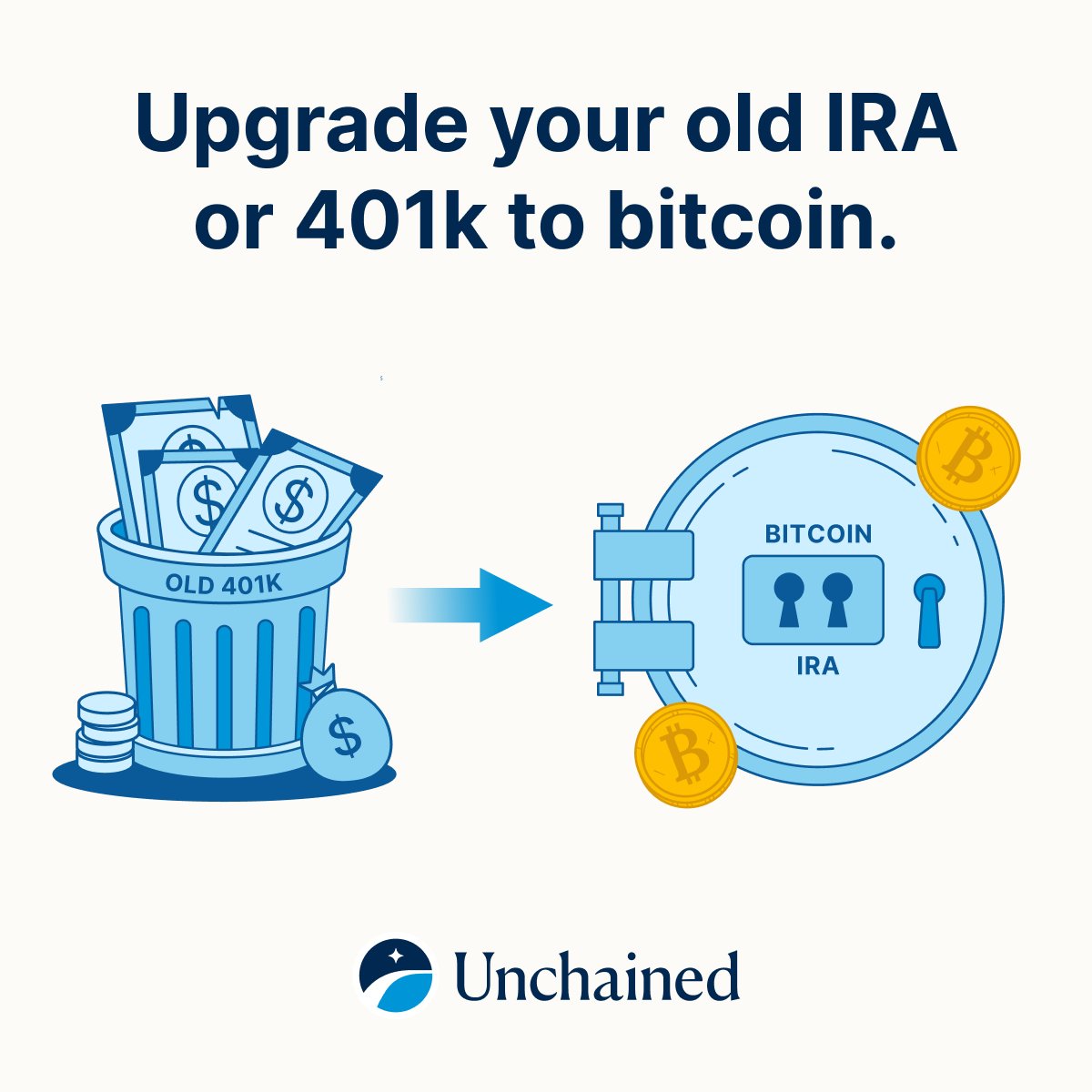 Still holding an old 401k or IRA that’s barely growing? It might be time to roll it into a bitcoin IRA and make your retirement work harder. Download our 62-page bitcoin IRA handbook to learn more.