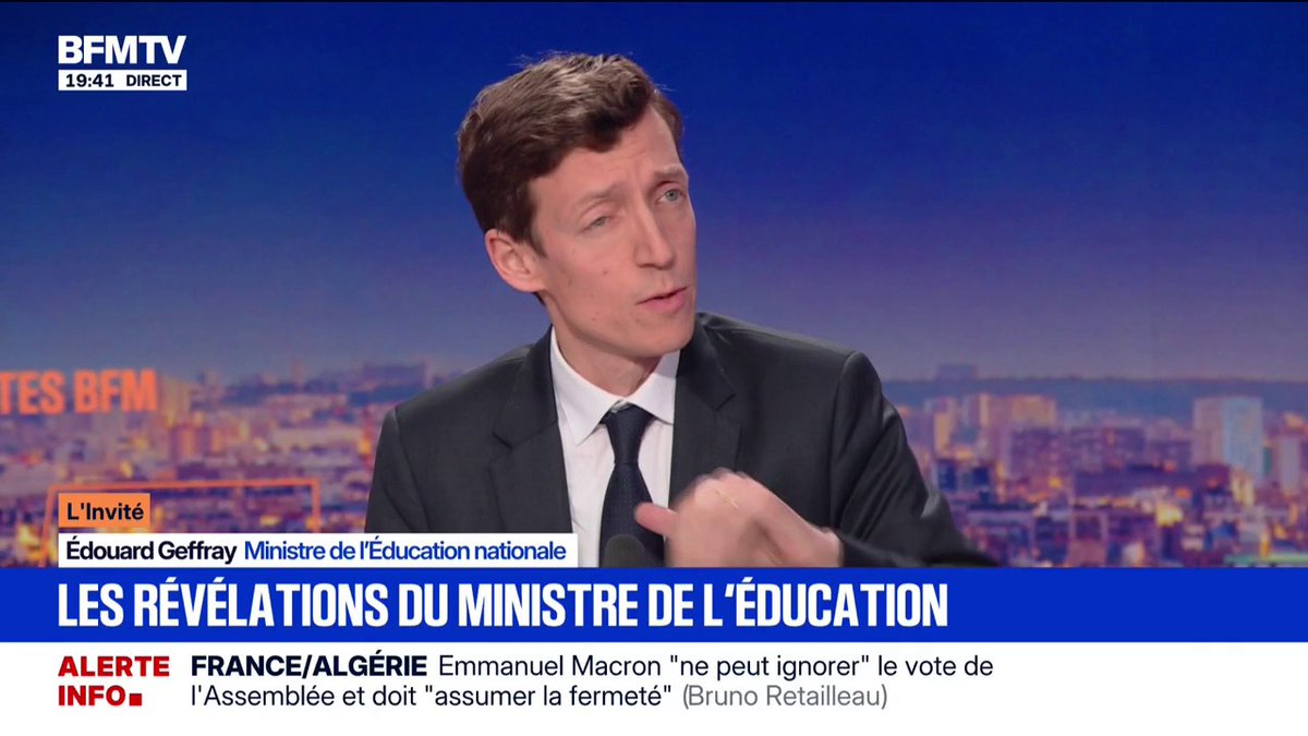 C’est le ministre de l’éducation nationale, ça, mais ne vous habituez pas, ça ne va pas durer