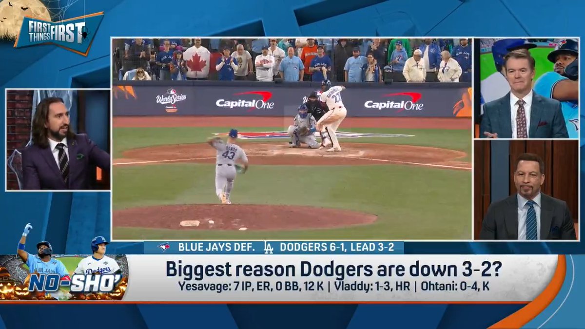 What’s the #1 reason the Dodgers are down 3-2? nick wright answers: “The Blue Jays are better than them.”