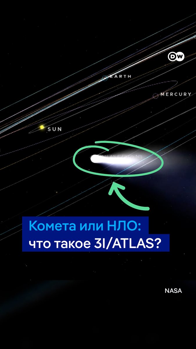 К Земле приближается объект, который вызывает множество вопросов, - 3I/ATLAS. Возможно, кто-то будет разочарован, но это не корабль пришельцев, как некоторые рассказывают в соцсетях, а комета, хотя и очень необычная. Рассказываем, что известно о 3I/ATLAS #dwscience #dwhealth