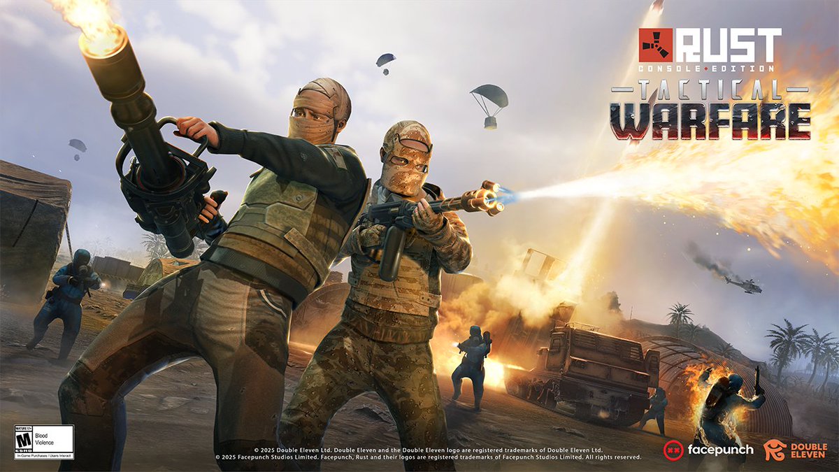 The latest update for Rust Console Edition is now live. Get in the game now to make the most of Tactical Warfare! This update includes some highly anticipated content, including a new monument - Abandoned Military Base, New Vehicle - MLRS, Remote Controlled Drones, New Weapons, Updated Recoil and 3 new DLCs including a new Hazmat Suit!