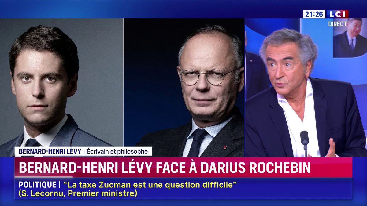 Gabriel Attal "ce qu'il a fait cet été c'est une erreur politique grave", Bernard-Henri Lévy ▶️ Darius Rochebin