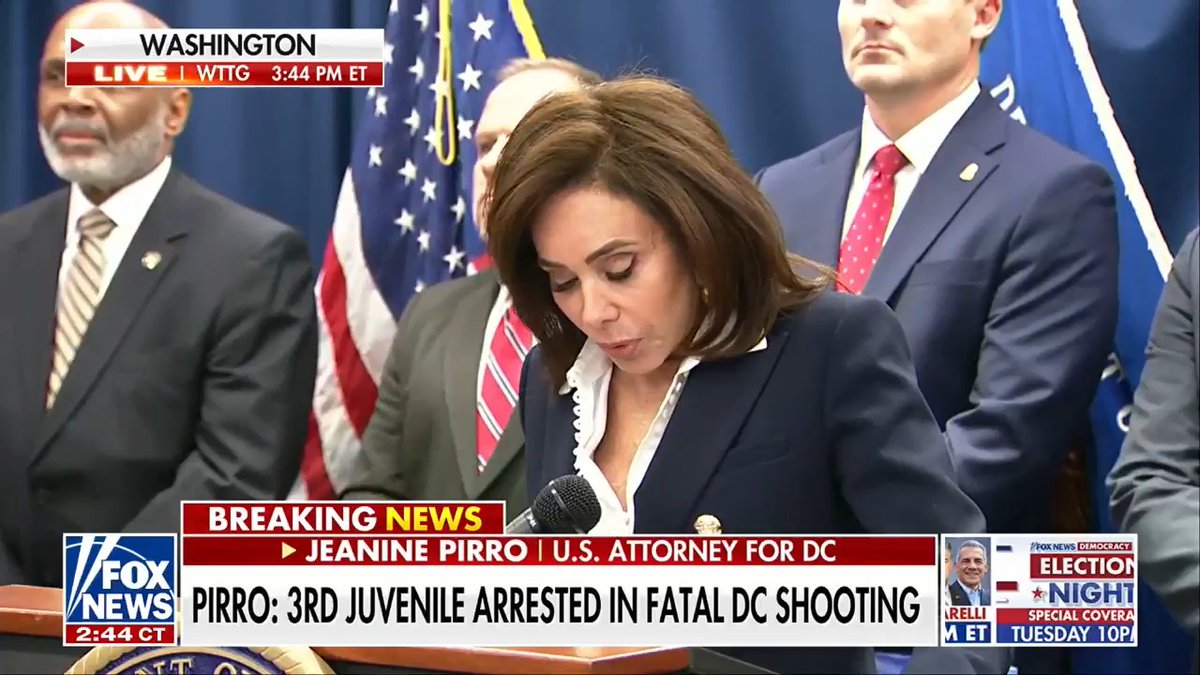 US ATTORNEY JEANINE PIRRO: "Two innocent souls were taken from us in what I believe were predictable homicides." "It's time for them [DC Council] to start protecting the citizens of the district, because this is what we're ending up with."