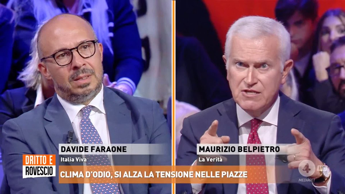 "Tutti quelli che vanno in piazza hanno un obiettivo: abbattere questo governo, scelto dagli italiani!" Maurizio Belpietro a #drittoerovescio