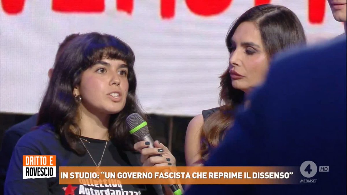 "Noi manifestiamo per mandare via il governo Meloni perché è complice del genocidio, spende i soldi per la guerra e le armi ed è contro il popolo!" Marilena, attivista, a #drittoerovescio