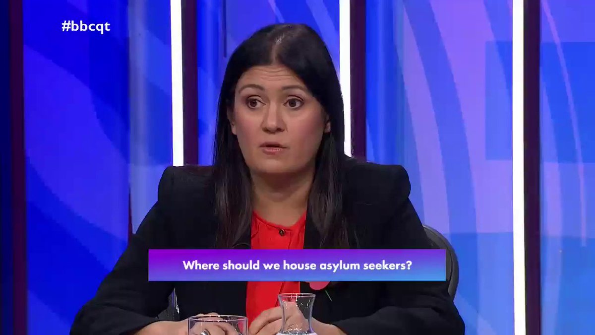 “The last government effectively gave up on processing asylum claims” Labour’s Lisa Nandy says using asylum hotels has been an “absolute disaster”, and the “biggest lesson” to be learned is to process asylum claims quicker while people are housed in barracks #bbcqt