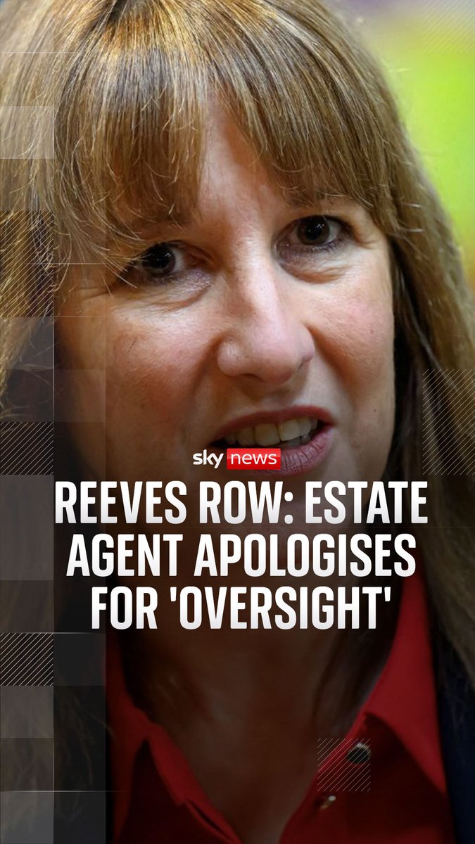 In another twist in Rachel Reeves's rental licence row, her estate agent has apologised for an 'oversight'. Our deputy political editor Sam Coates Sky reports ⬇️ Latest 🔗