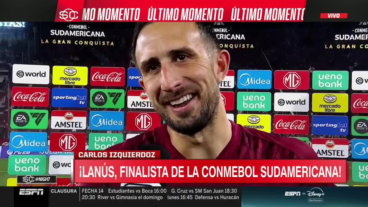 "VENIMOS LUCHÁNDOLA. CREO QUE FUIMOS JUSTOS GANADORES" 🗣️ Cali Izquierdoz luego de la clasificación de Lanús a la FINAL de la CONMEBOL #Sudamericana 📺 #SCNight | #DisneyPlus Plan Premium