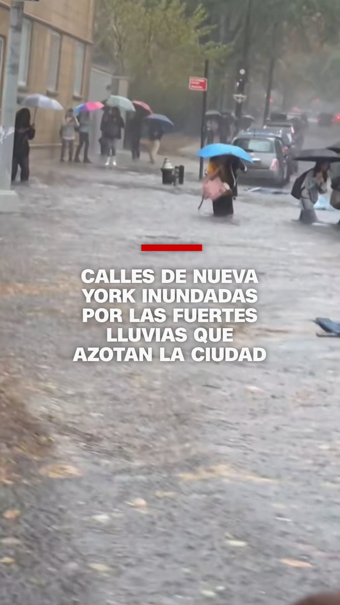 Se están produciendo algunas inundaciones en el área metropolitana de #NuevaYork, a medida que una lluvia constante y torrencial se desplaza por el noreste.