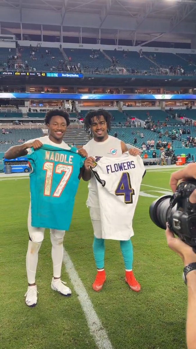 Zay Flowers 🤝 Jaylen Waddle Nothing but respect from these two WRs. zay flowers | JW