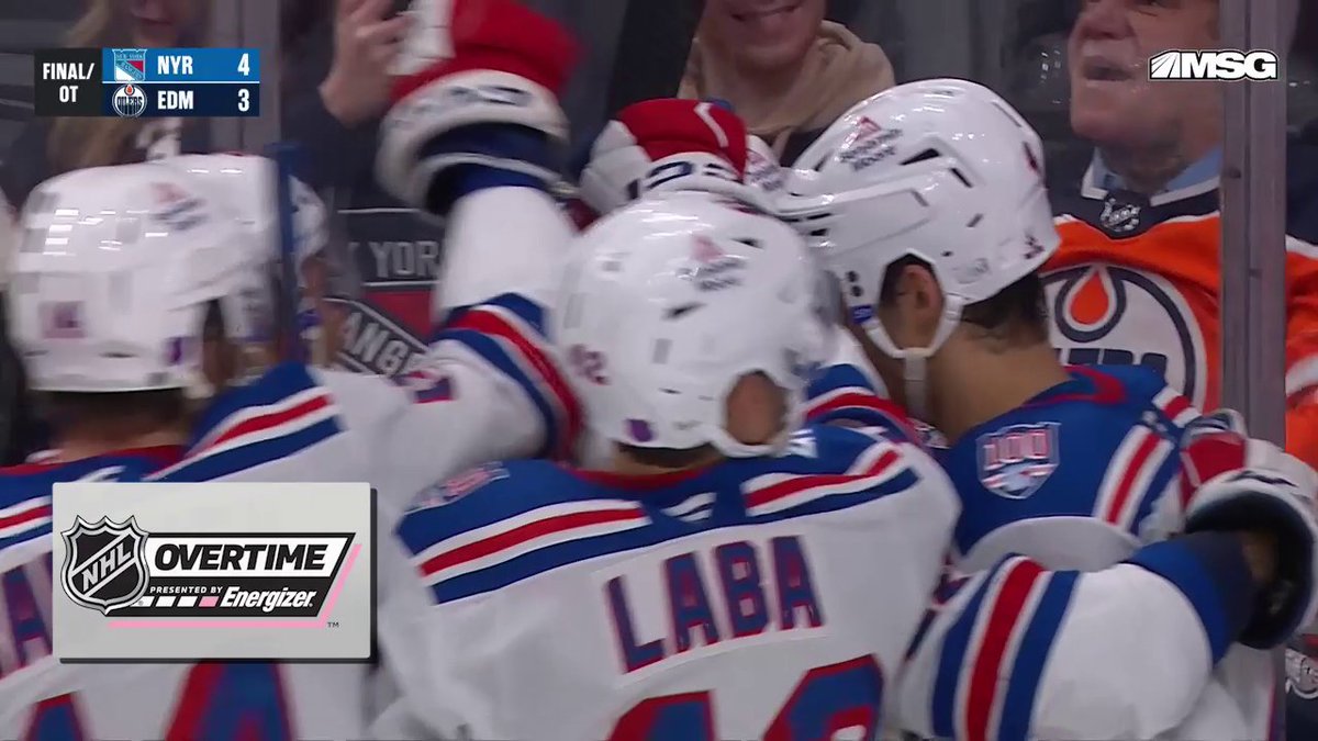 J.T. IN OT! 🗽 The New York Rangers take this one thanks to a goal from J.T. Miller in Energizer overtime!