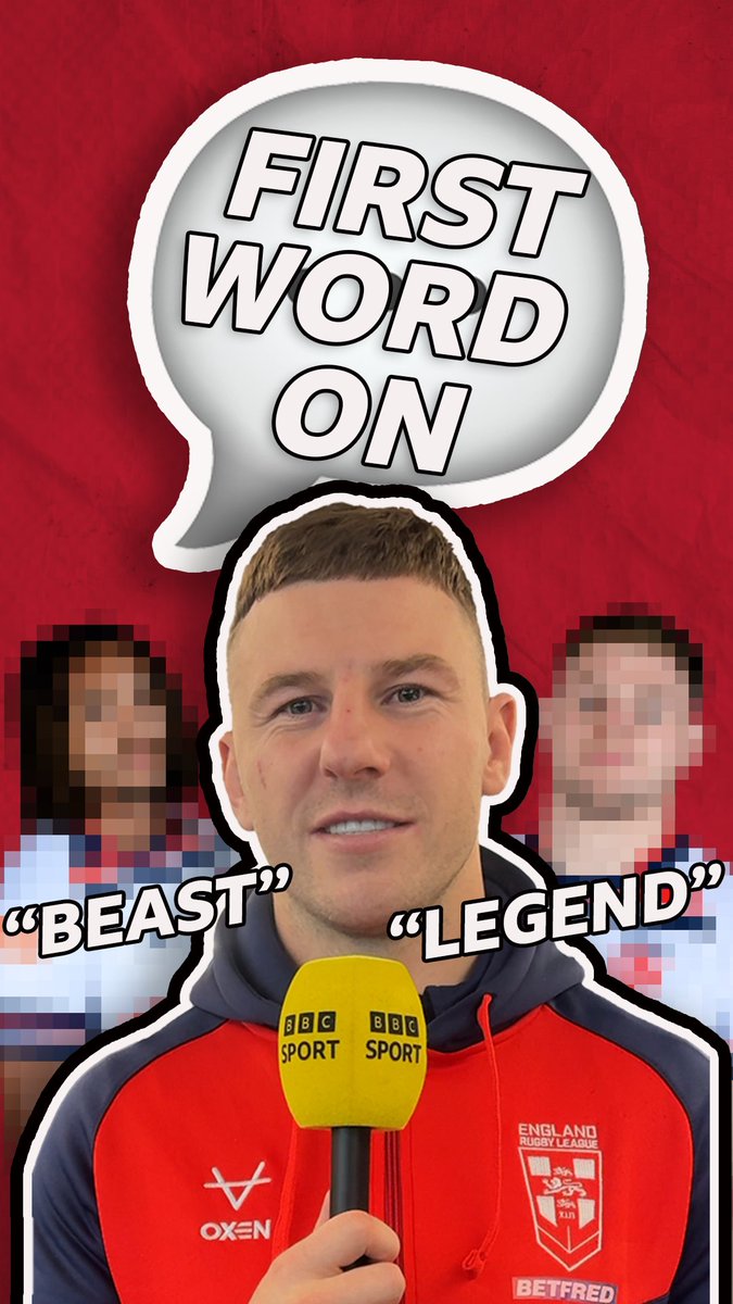 “Can’t say what I want to say!” 🗣️❌😅 England Rugby League captain George Williams plays First Word On to describe his England team-mates 💬