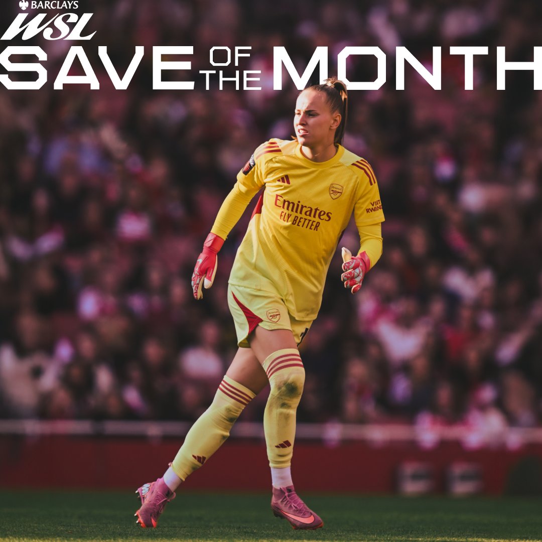 Our flying Dutchwoman 🧤 Daphne van Domselaar has won the Barclays Women's Super League Save of the Month! 🌟