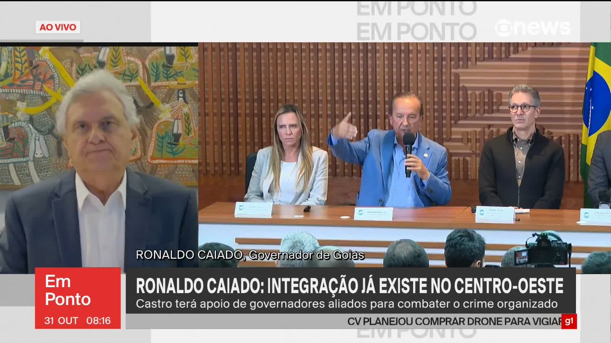 "O problema não é de Constituição, o problema é de falta de gestão do governo federal", diz governador de Goiás, Ronaldo Caiado, sobre segurança pública. #GloboNewsEmPonto ➡️ Assista à #GloboNews: