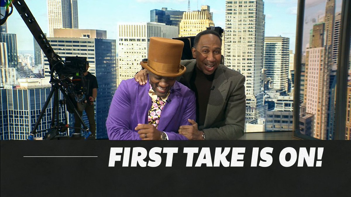Happy Halloween from the First Take crew ๐ Ryan Clark came ready as Willy Wonka ๐