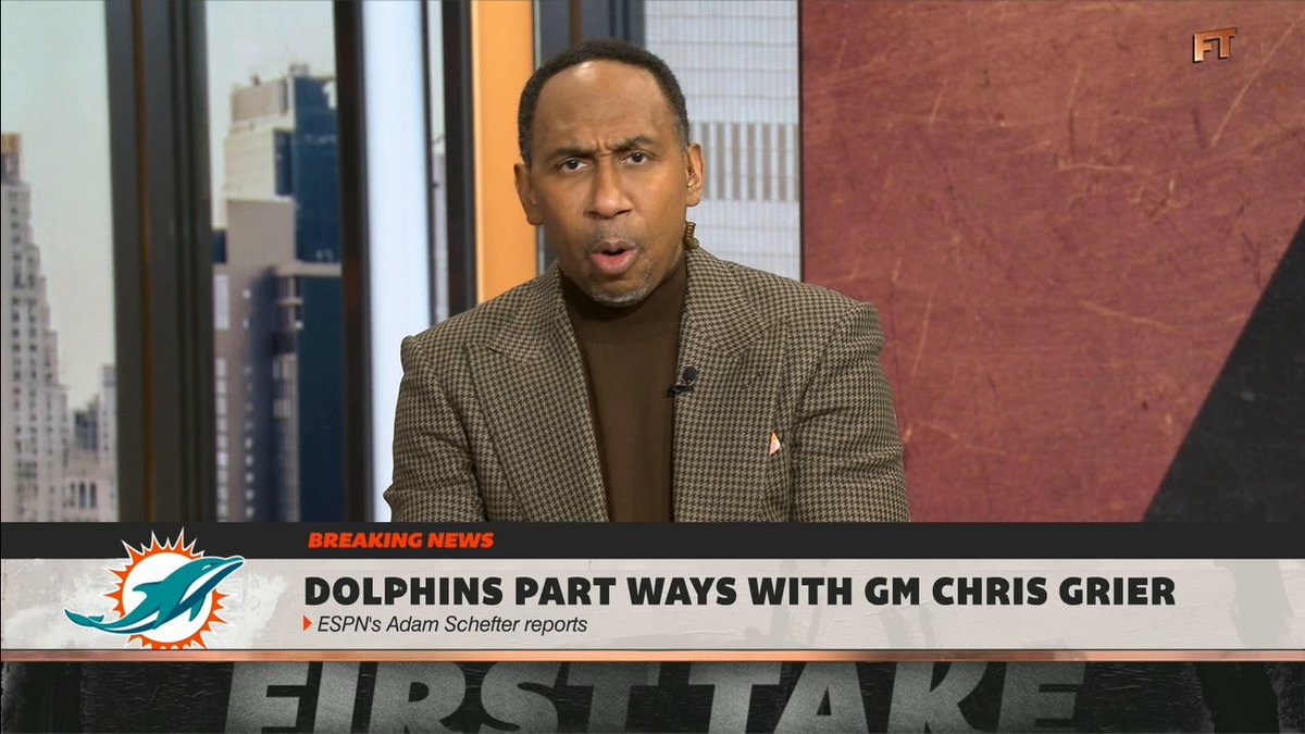 "All I know is this, I better hear Mike McDaniel's name today. ... It better not be just Chris Grier." Stephen A Smith shares his thoughts on the Miami Dolphins parting ways with Chris Grier 👀