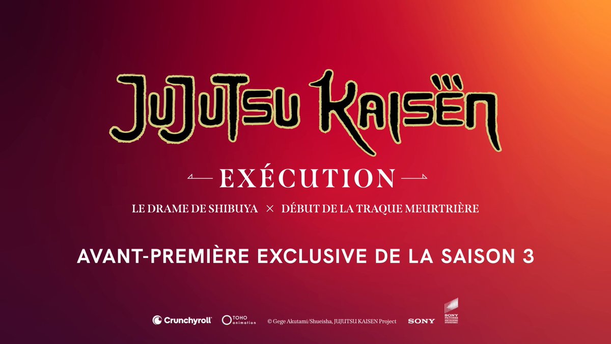 La billetterie pour JUJUTSU KAISEN : Exécution est désormais ouverte ! Réservez vos places :