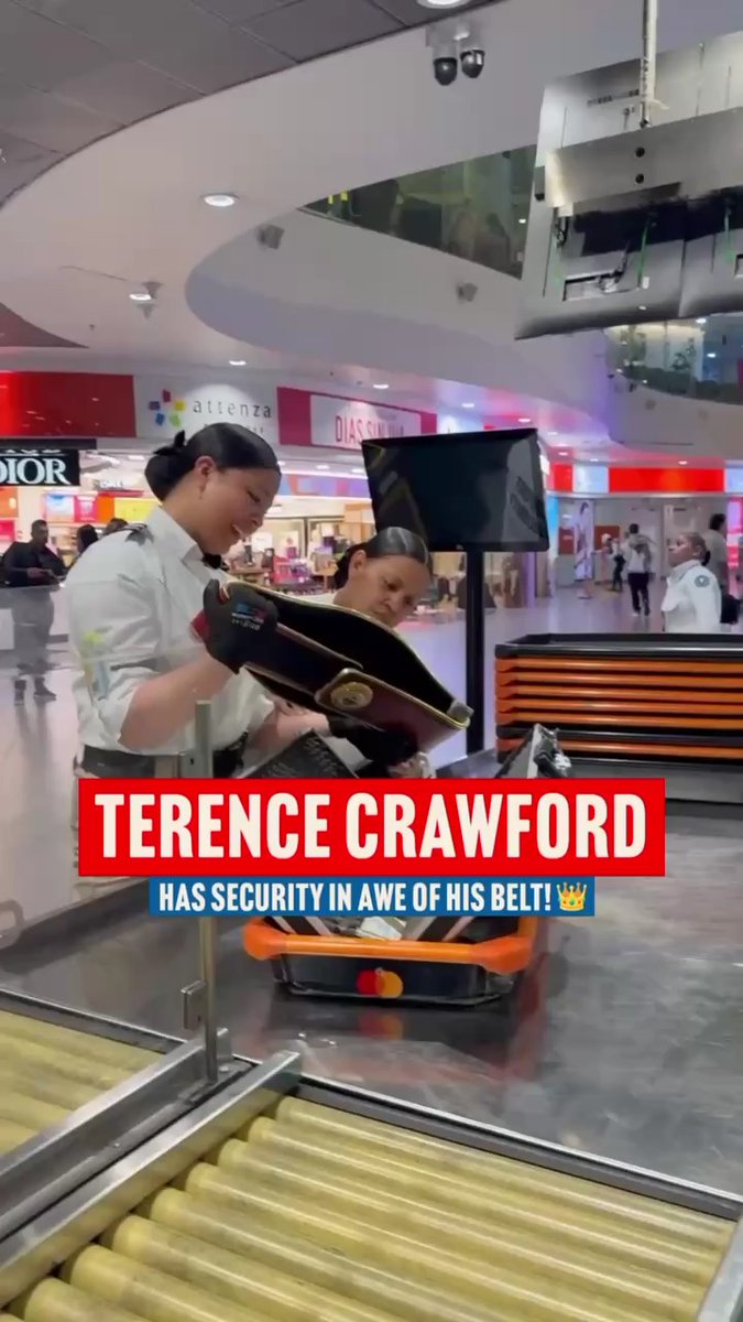 Terence Crawford has airport security in awe of his WBO title belt, as the Ring and undisputed super-middleweight king leaves Bogota, Colombia😅