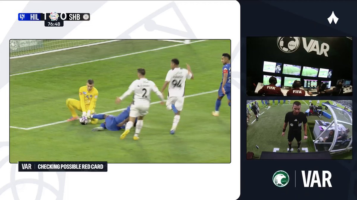 قرار الحكم بطرد كوليبالي بعد العودة لتقنية الفيديو 🎥🟥 #الهلال_الشباب