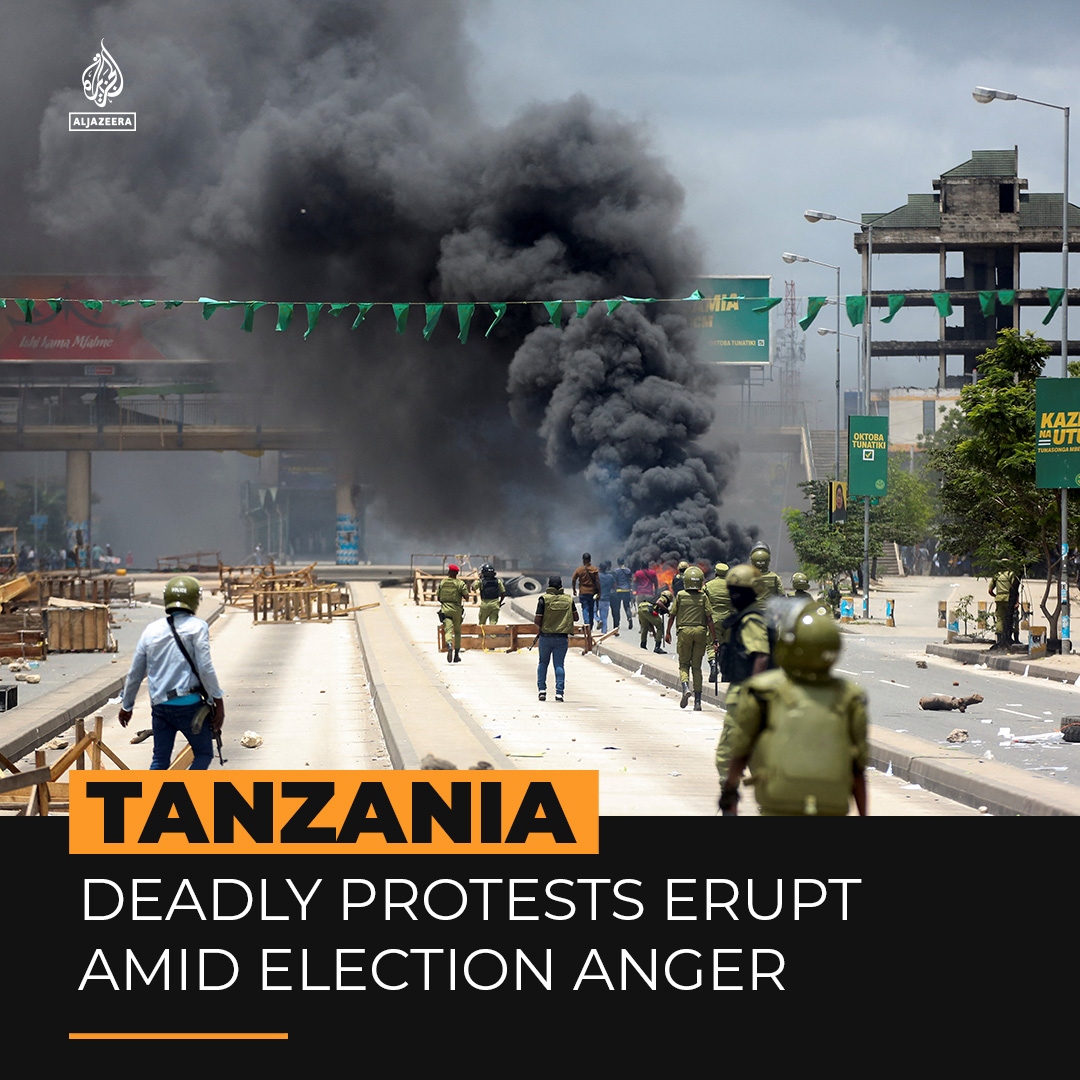 Deadly protests have continued to spread across Tanzania since voting began on Wednesday, in controversial elections key opposition figures were barred from running in. Several people have reportedly been killed, as violence spilled over into a border town in Kenya.