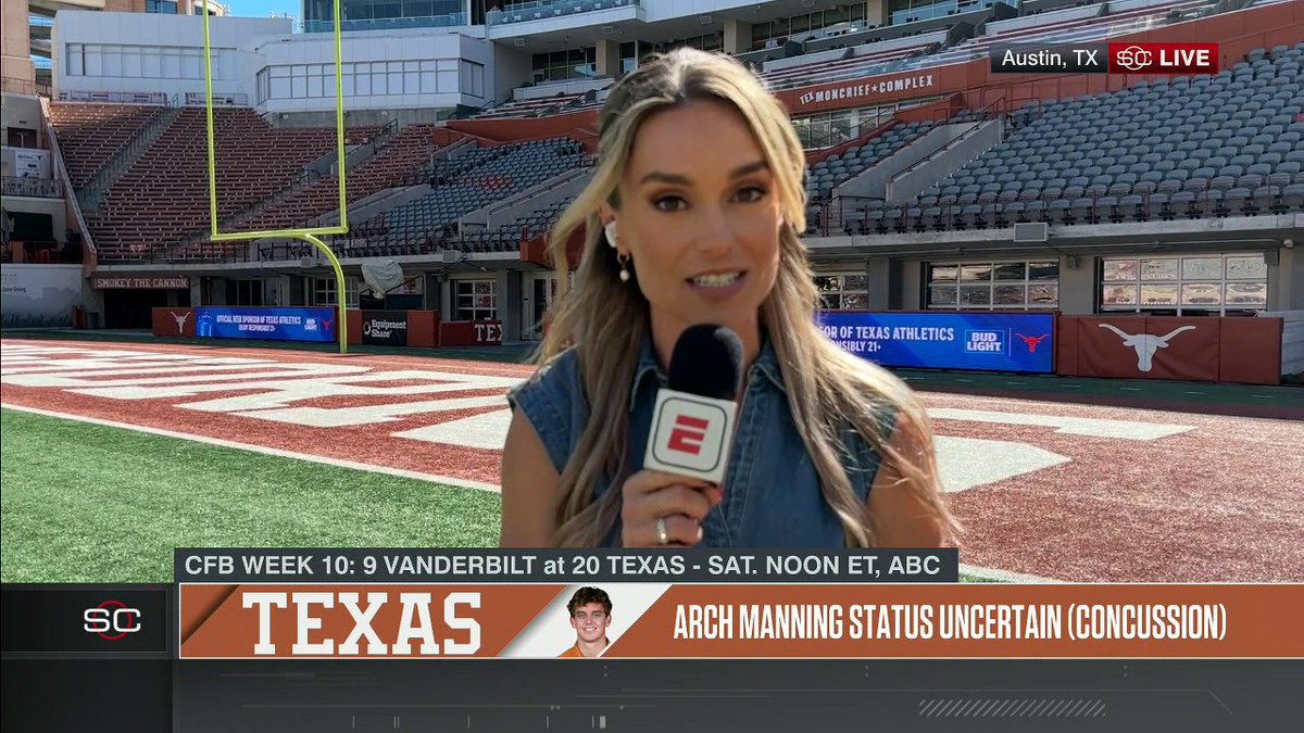 “The Longhorns are hopeful that Manning will be available for this game.” Molly McGrath with an update on Arch Manning's status for Saturday ✍️
