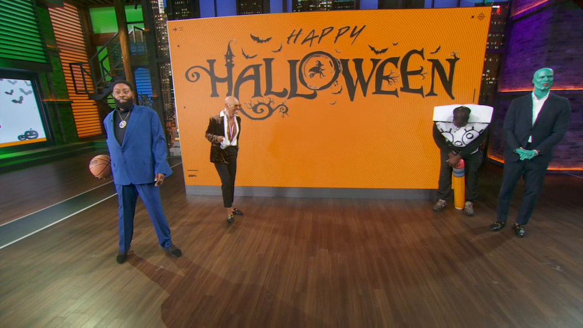 .Richard Jefferson, Kendrick Perkins, Chiney Ogwumike, and Malika Andrews went all out for their Halloween costumes 😂