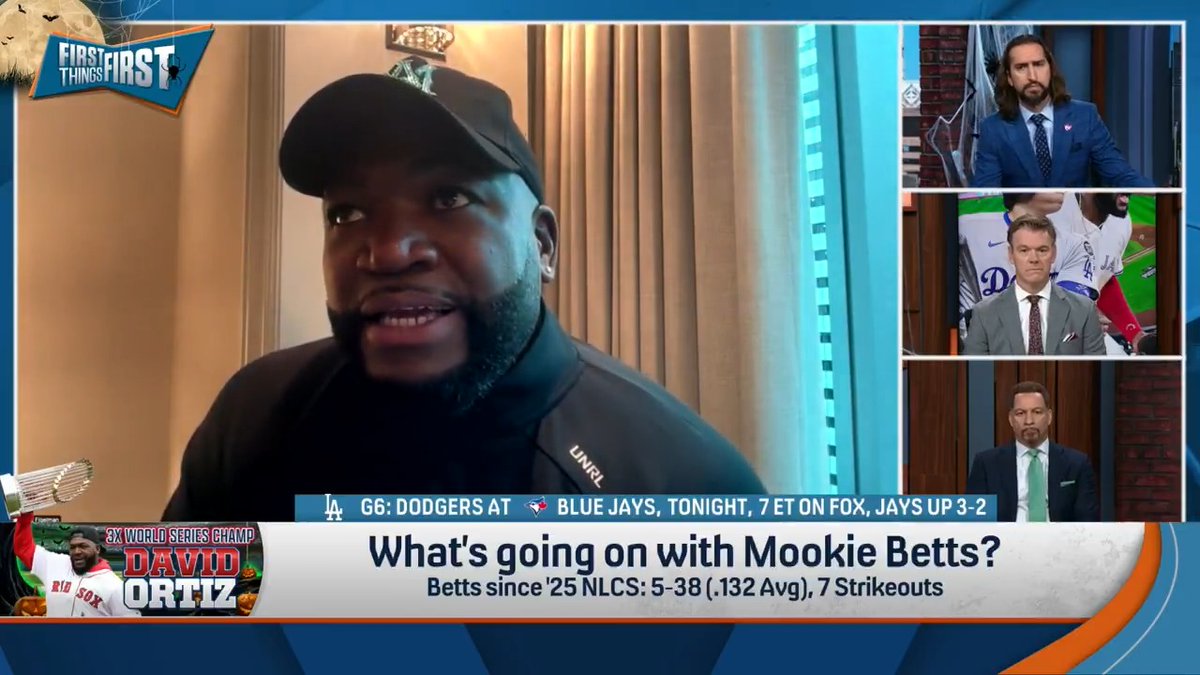 “His confidence levels are pretty low and that’s not Mookie. Mookie’s the guy that he always has that positive vibe… It seems like he is dancing with the wolves at the plate.” David Ortiz says Mookie Betts needs to play like he’s back in Little League tonight: