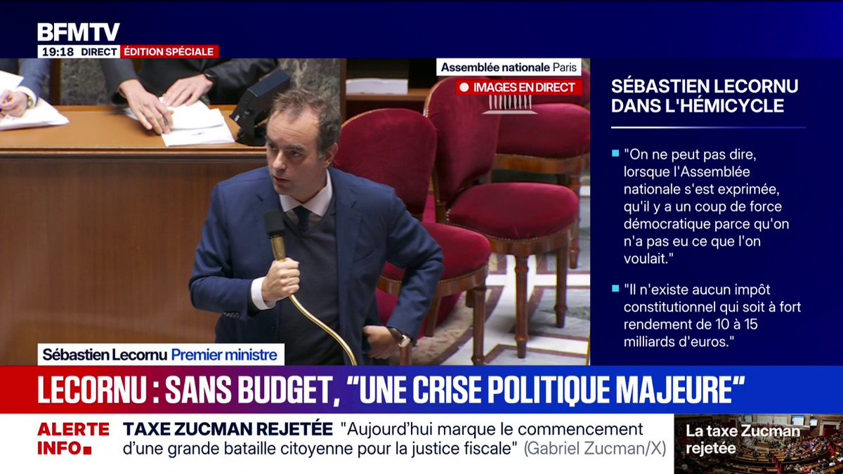 C'est la panique ! Lecornu est dans l'impasse : plus personne n'est enclin à voter le budget en l'état, les discussions s'enlisent et plein d'amendements Frankenstein sont adoptés. Il tente de réunir les présidents de groupe pour trouver un compromis